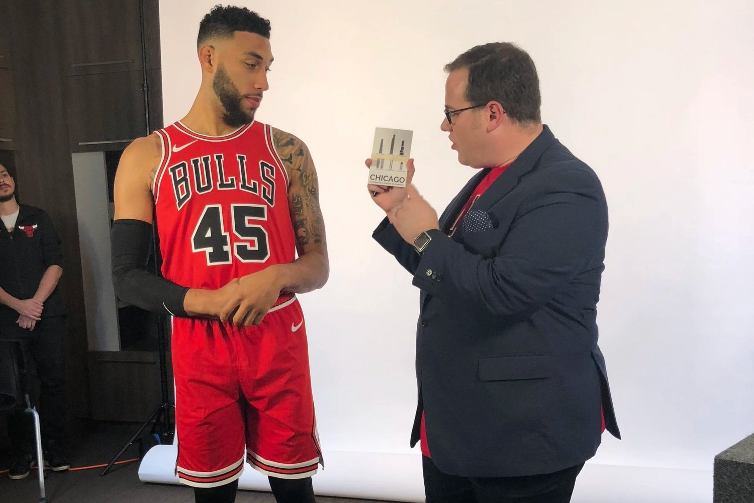 Scott Green with a Chicago Bulls player